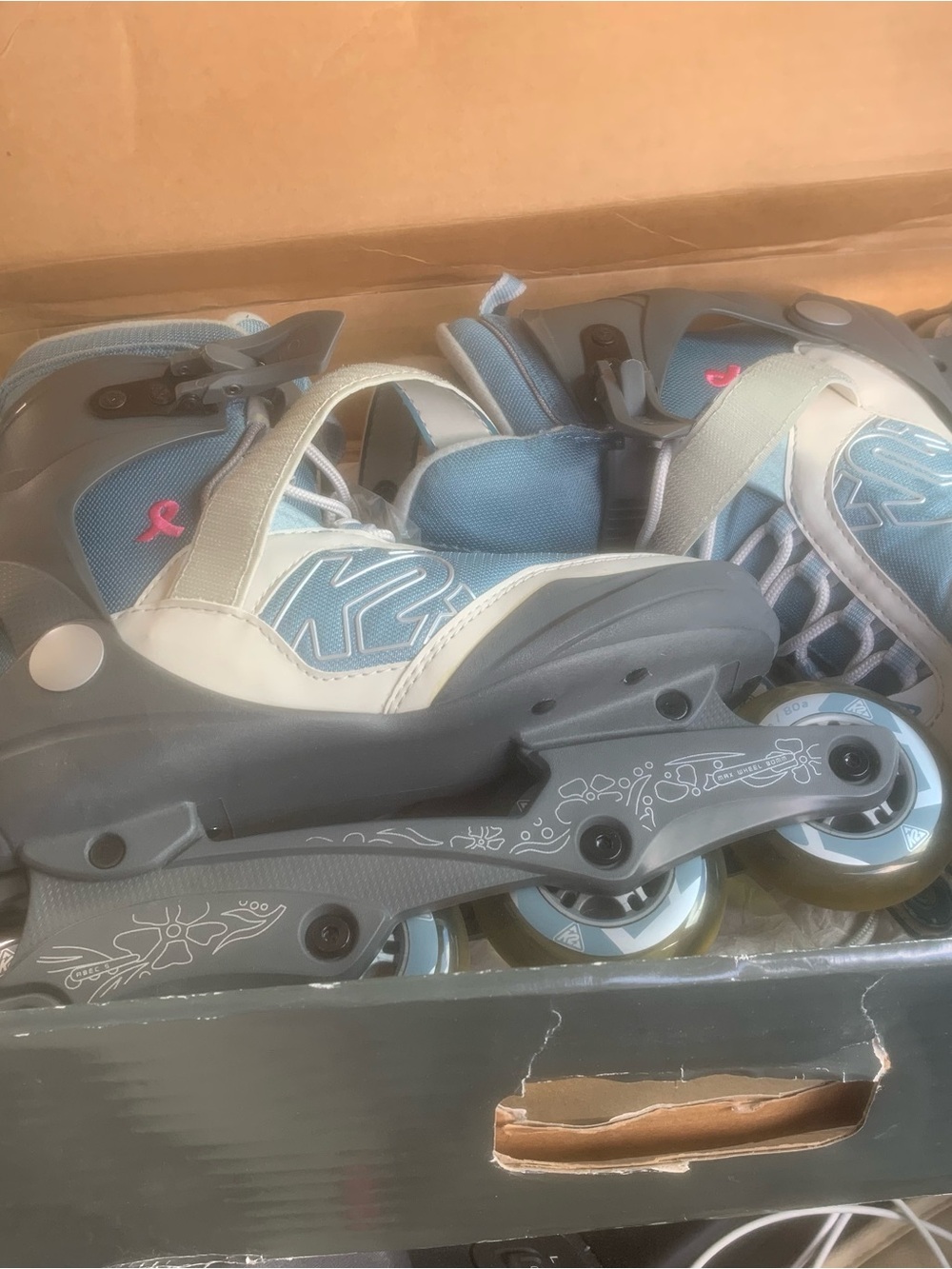 K2 Women's Light Blue and Gray Inline Skates